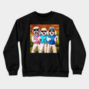 Golfing Dogs Oil Painting Crewneck Sweatshirt